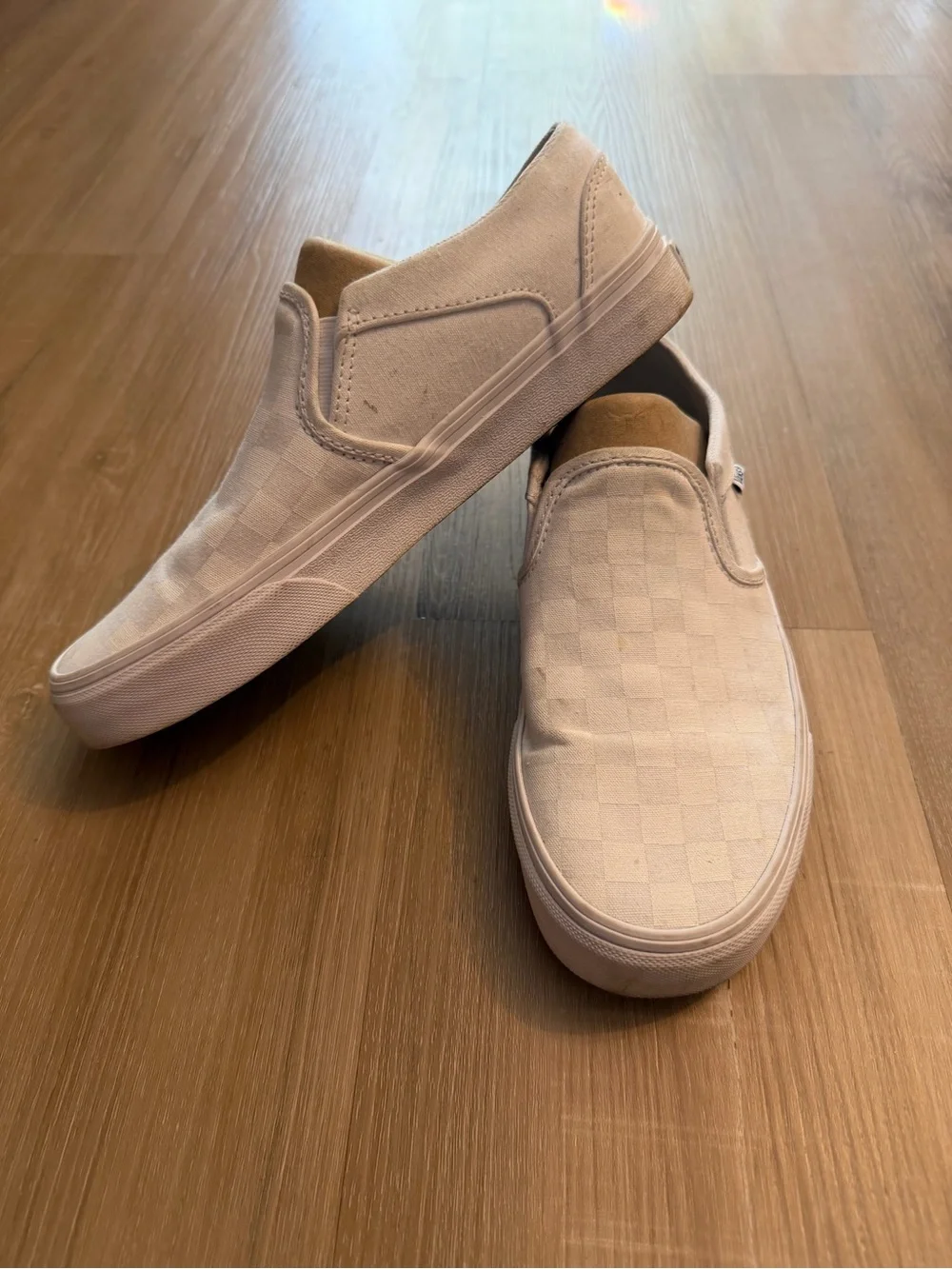 Vans Slip-On Checkerboard Canvas Sneakers - Off-White